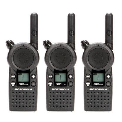 3 Pack of Motorola CLS1110 Two Way Radio Walkie Talkies (UHF)