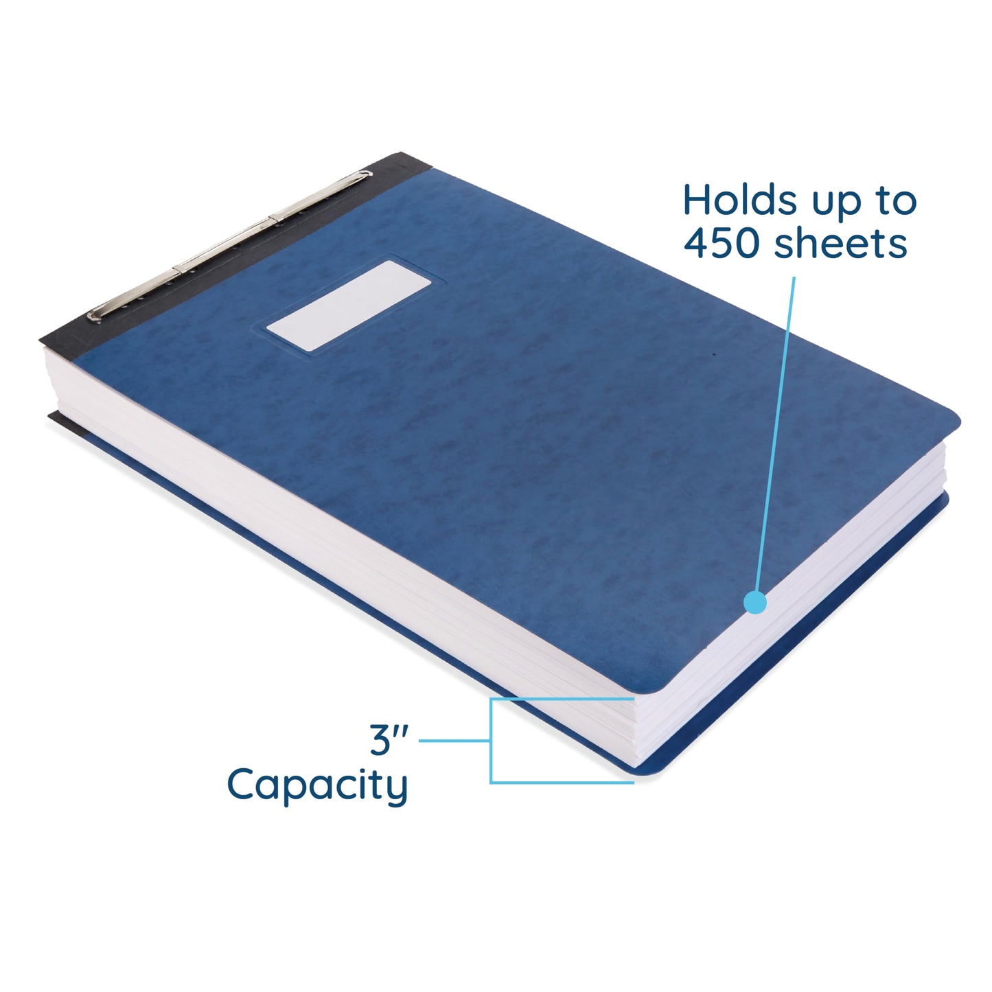 Blue Summit 10 Pressboard Report Covers with Fasteners, 11x17 Folders for Blueprints, 11x17 Binder, 3” Capacity, Navy Blue, 10 Pack