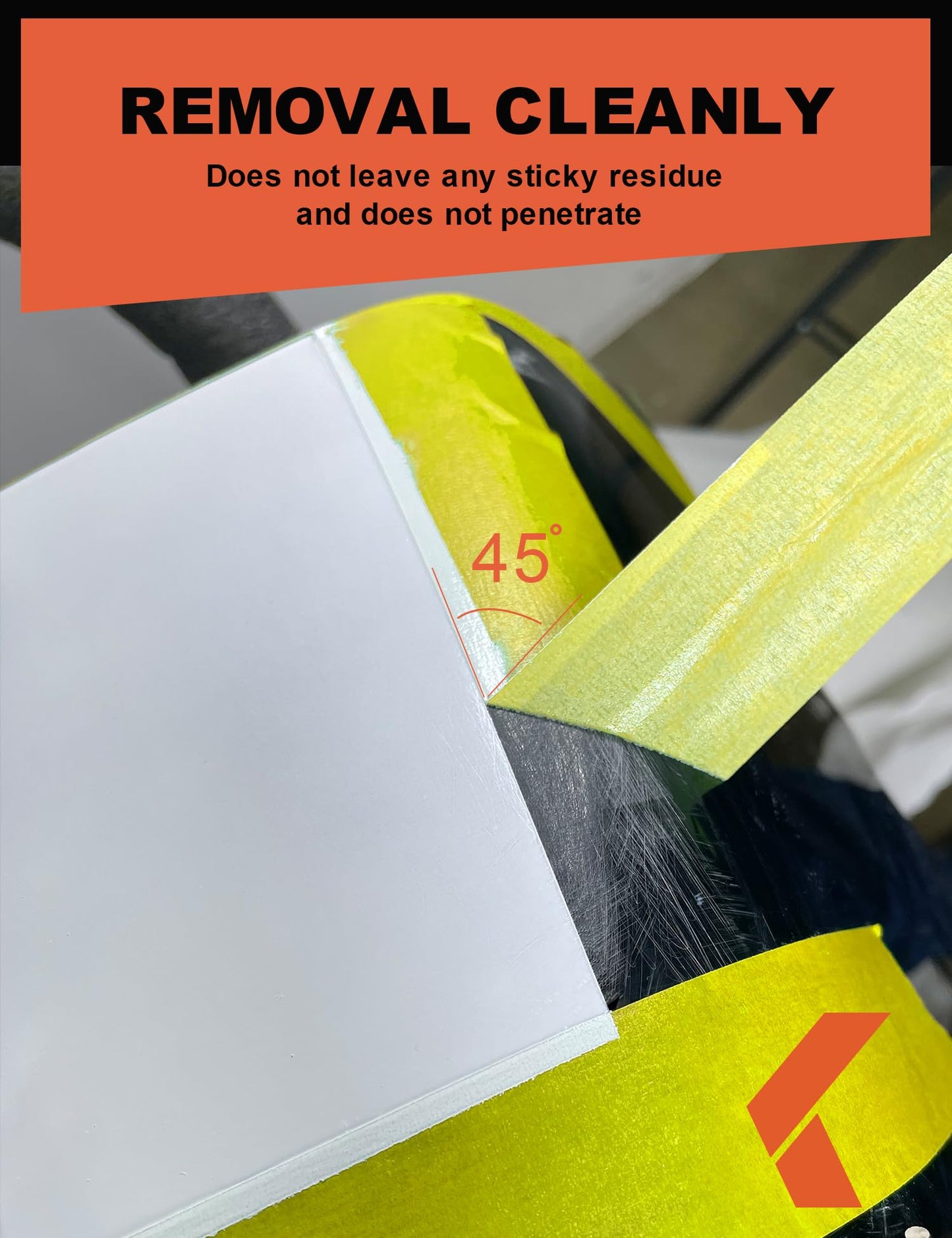 KREFINISH Professional Auto Body Painters Tape, Yellow, 1.41in x 60 yards/3 Rolls, Heat Resistant, No Residue, UV & Moisture Resistant, Ideal for Auto Body Painting, Cars, Trucks, Motorcycles