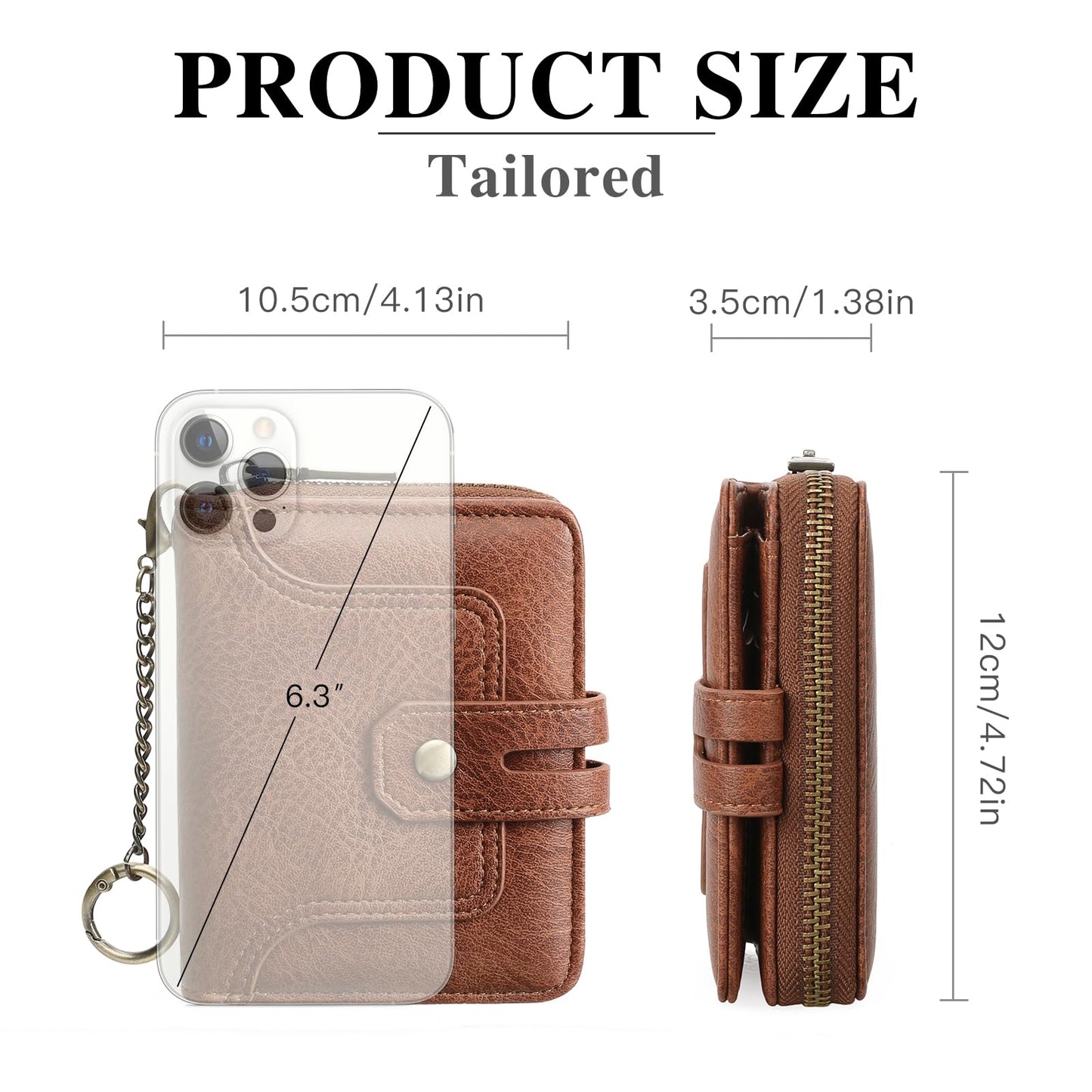 GOIACII Wallets for Women RFID Blocking Soft Leather Coin Purse Bifold Small Credit Card Holder Brown