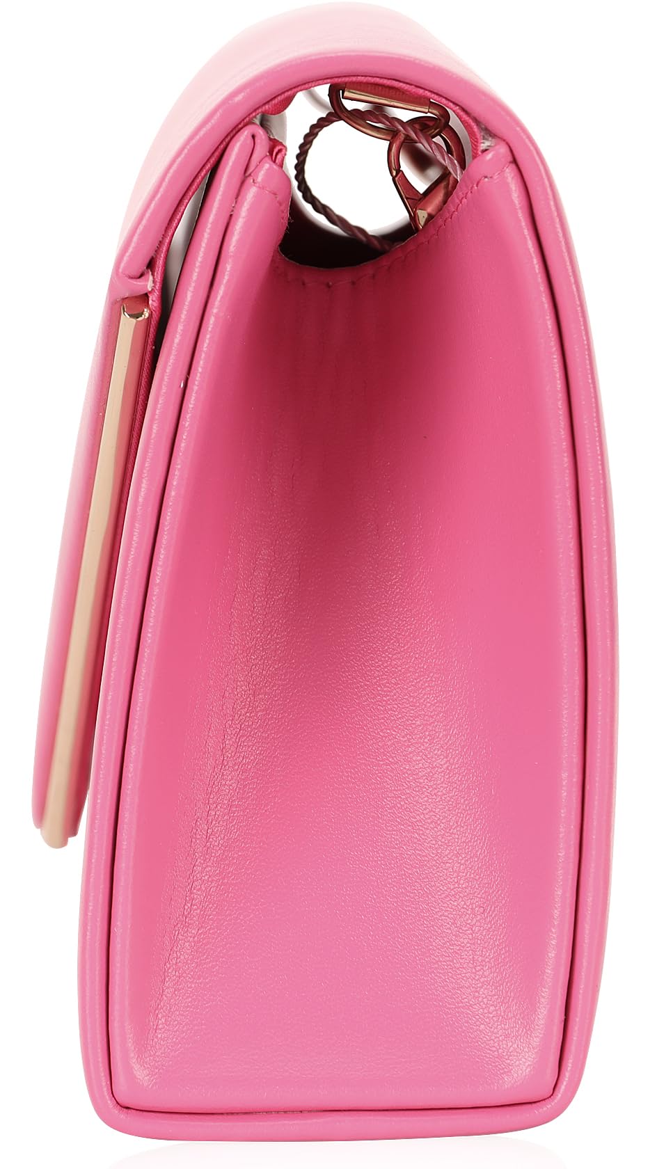 Vegan Leather Envelope Clutch Bag Classic Dressy Purse Foldover Evening Handbag Hot Pink