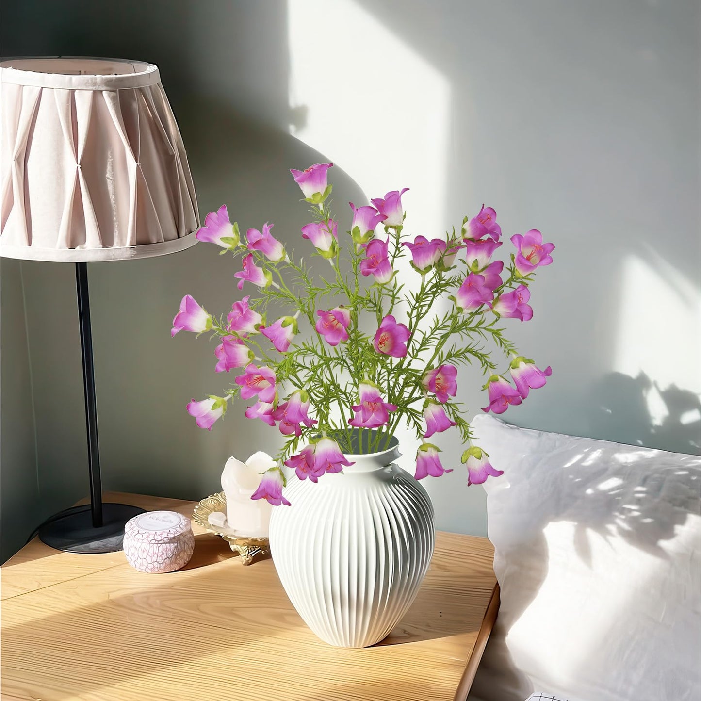 RSSGID 6Pcs Artificial Flowers Lily of the Valley 26.8 Inch Long Stem Fuchsia Faux Bell Flowers Realistic Campanula Spring Summer for Tall Vase Home Decor Wedding Centerpiece Garden Party Balcony