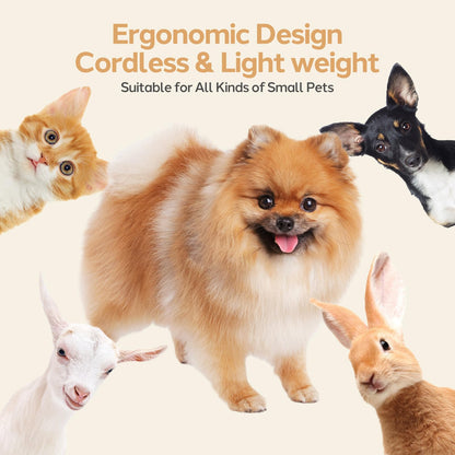 Masagotti Dogs Hair Clippers Grooming Kit with Nail Grinder, 4 in 1 Cordless Electric Trimmer Low Noise USB Pet Clippers for Dogs Cat,Grooming Paws, Eyes, Ears, Face,Matted Hair