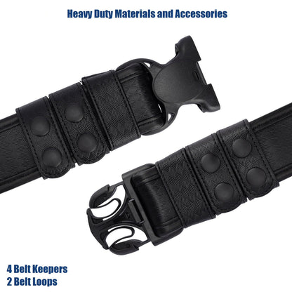 Dotacty Basketweave Duty Belts Police Law Enforcement Sheriff Security Work 2" Outer Belt w/Loop Liner Tri-Release Buckle 4 Keepers M