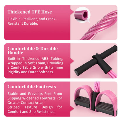 Multifunction Tension Rope, 6-Tube Elastic Yoga Pedal Puller Resistance Band, Natural Latex Tension Rope Fitness Equipment, for Abdomen/Waist/Arm/Leg Stretching Slimming Training