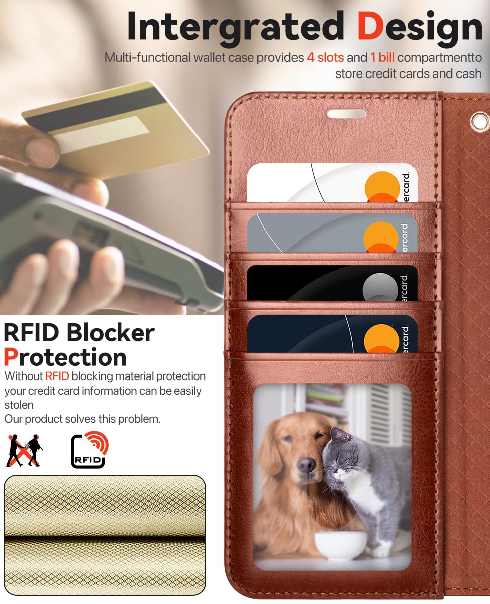 OCASE for Samsung Galaxy S25 Ultra Detachable Wallet Case with Card Holder, [2 in 1] PU Leather Flip Folio Case with RFID Blocking Stand Wrist Strap Shockproof Phone Cover 2025, Dark Brown