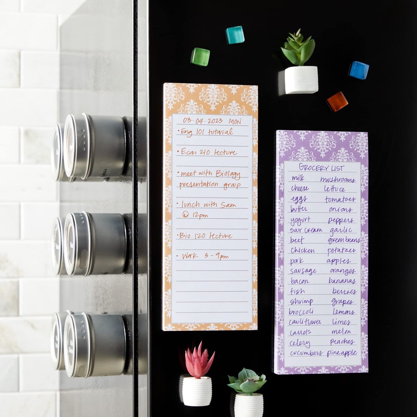 Juvale Magnetic Note Pads for Refrigerator - 60-Sheet Grocery List Notepads with Magnet - Magnetic Shopping List Pad for Fridge - 3.5 x 9 in, Multi, Pack of 12