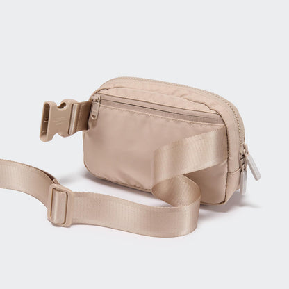 Pander Two Way Zipper Fanny Pack Nylon Everywhere Belt Bag for Women, Water Repellent Waist Packs, Crossbody Bags with Adjustable Strap (Black).