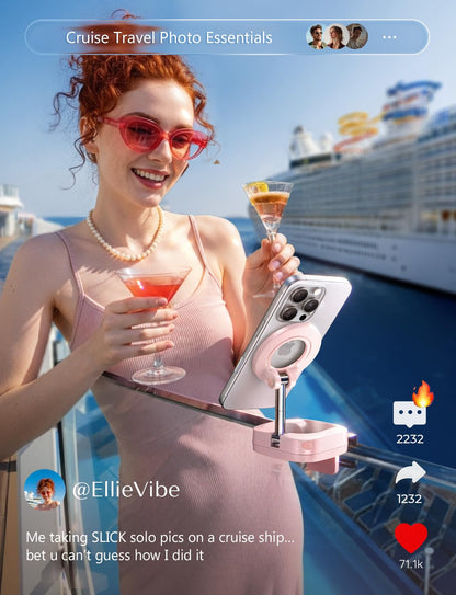 LISEN Gift for Women Her Best Airplane Gadgets Travel Essentials Phone Holder Travel Magsafe Accessories for iPhone 17 Long Flight Must Have Mini Europe Vacation Essentials Women Cruise Essentials
