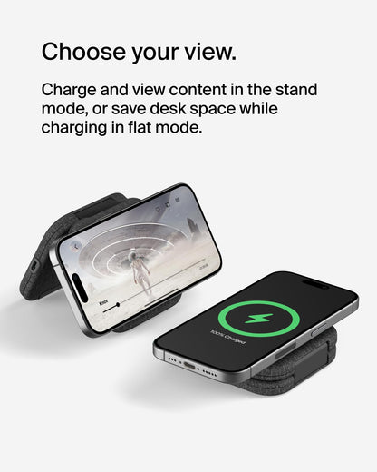 Belkin MagSafe Charger Compatible 3-in-1 Magnetic Charging Travel Pad 15W-BoostCharge Pro Foldable Qi2-Certified Wireless Charger, MagSafe-Compatible Charger for iPhone 16 Series, Apple Watch, AirPods