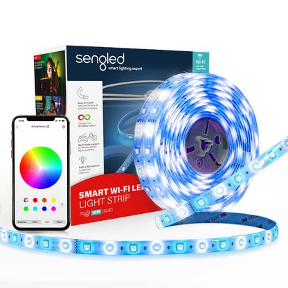 Sengled Smart LED Strip Lights 32.8ft WiFi LED Lights Compatible with Alexa and Google Home 16 Million Colors RGB Music Sync Adjustable Length 25,000 Hours Life Multi Mode Support for Game Movie