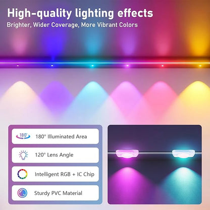 100FT Christmas Permanent Outdoor Lights,RGB+IC Eaves Lights with App & Remote Control,DIY Multi-Color Scene Modes,IP67 Waterproof,Outdoor Strings for House,Holiday Decorations for Christmas