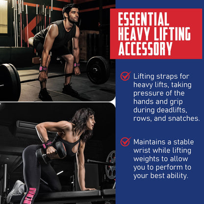 Weight Lifting Wrist Strap，Double Layer Leather Wrist Wraps with Neoprene Padding for Weightlifting & Deadlifts – Adjustable Gym Straps for Men & Women