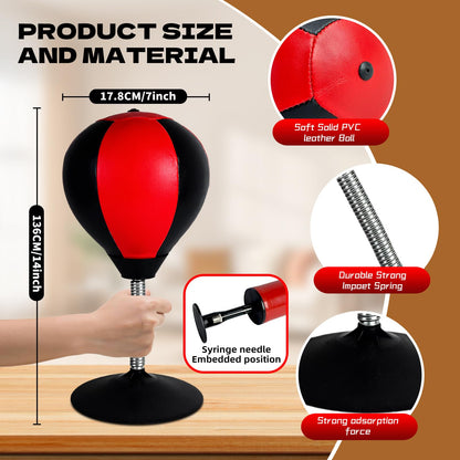 Desktop Punching Bag for Desk, Stress Relief Ball with Suction Cup for Office and Home, Funny Gag Gift for Boss Coworkers Friends, Mini Desktop Boxing Stress Relief Product for Adults