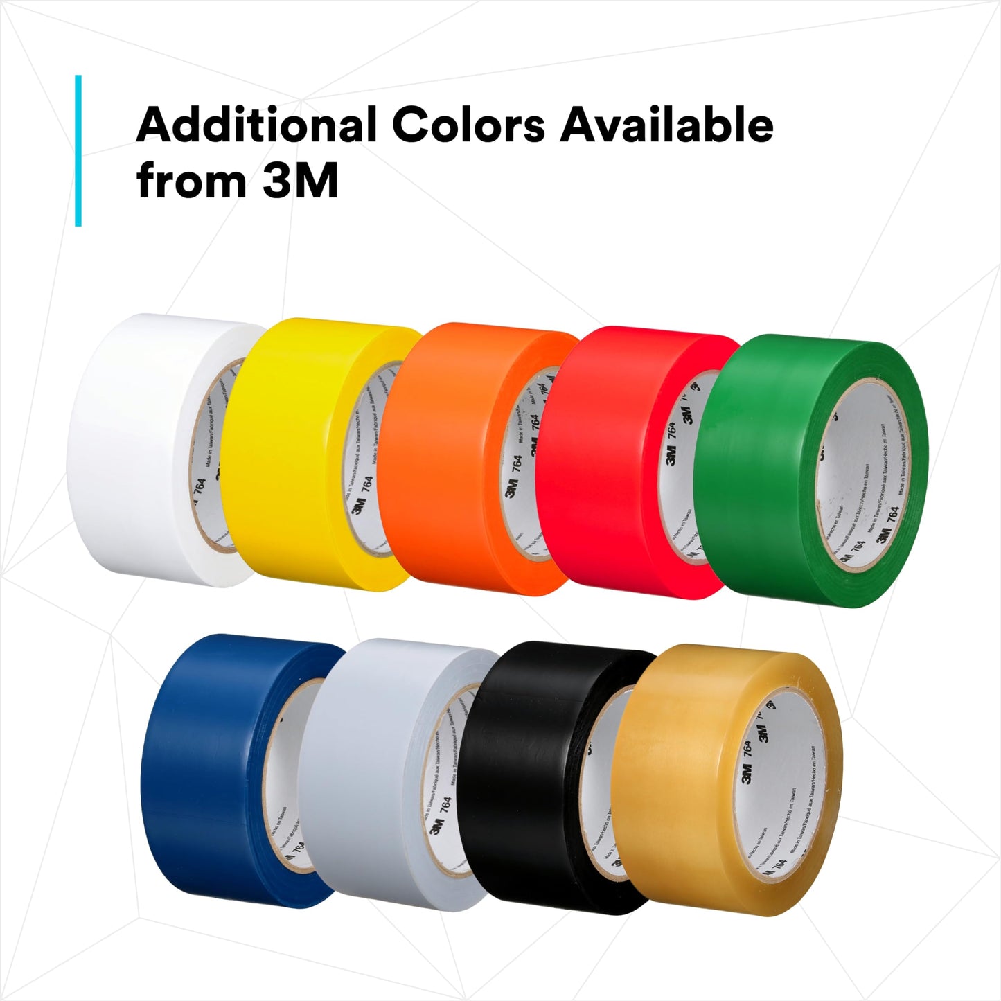3M Vinyl Tape 764, General Purpose, 2 in x 36 yd, Brown, 1 Roll, Light Traffic Floor Marking, Social Distancing, Color Coding, Safety, Bundling