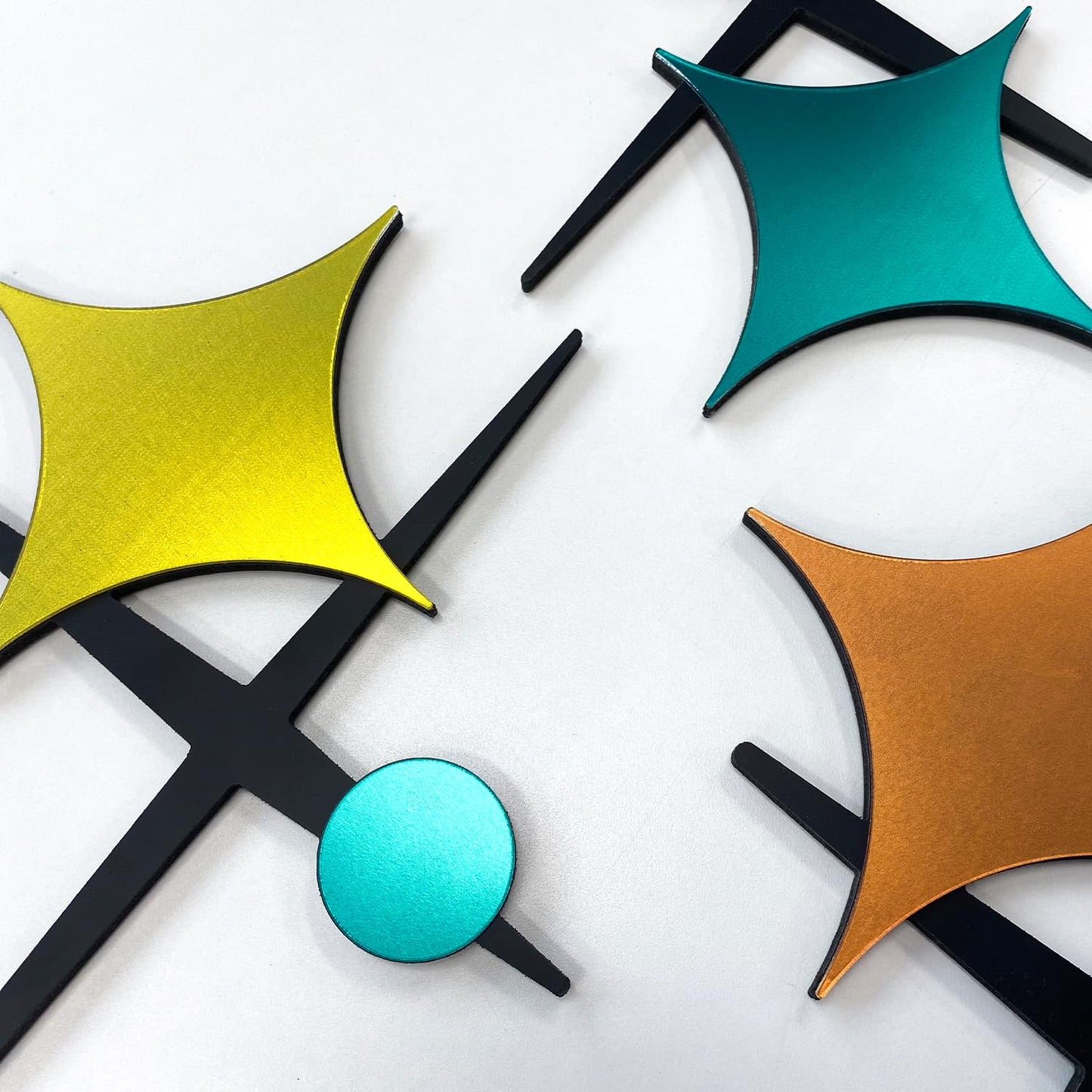 LiveInUrban Starburst Mid Century Modern Wall Decor, Retro Cross Star Atomic Stars Acrylic Wall Art 6PCS