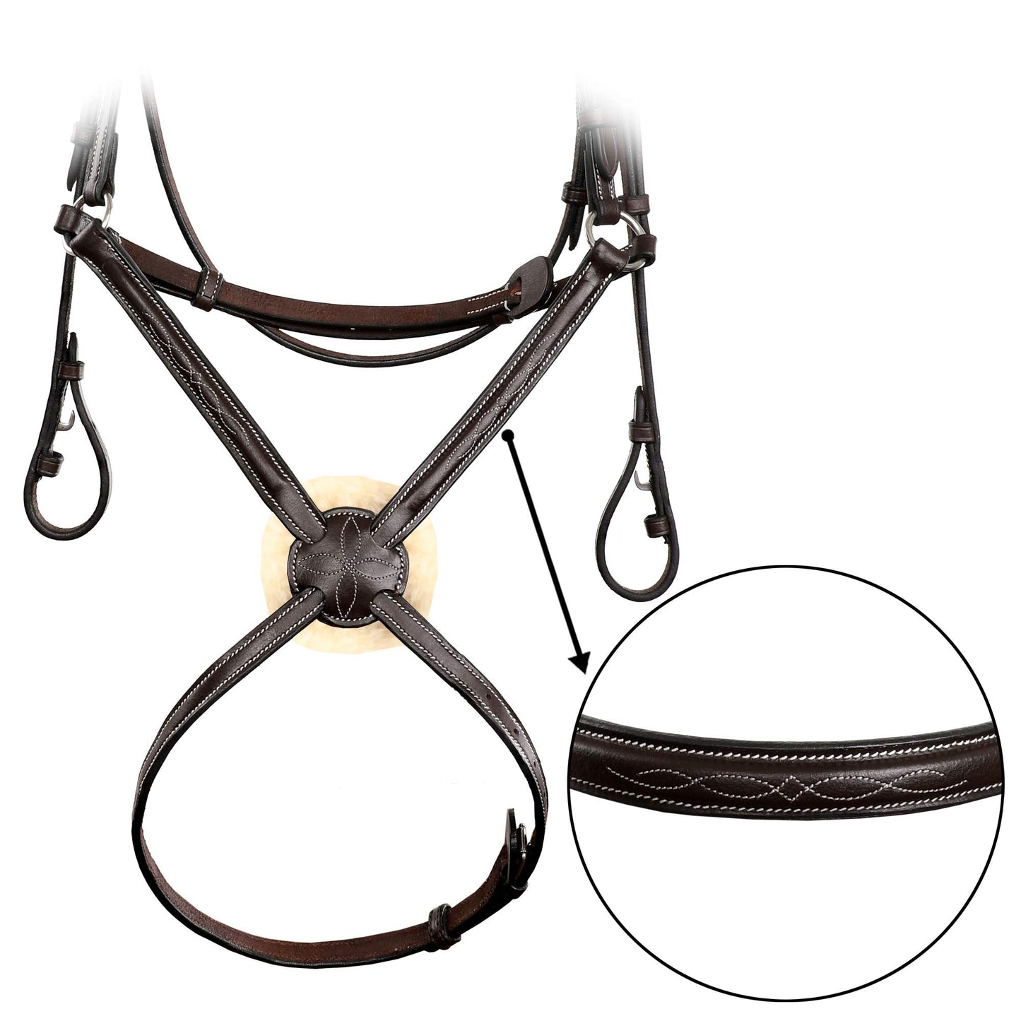 Exion Figure 8 Horse Bridle with Leather Laced Reins | English Jumping Bridle with Figure 8 Noseband | Black, Brown Equestrian Bridle for Horses, Cob, Pony & Oversize