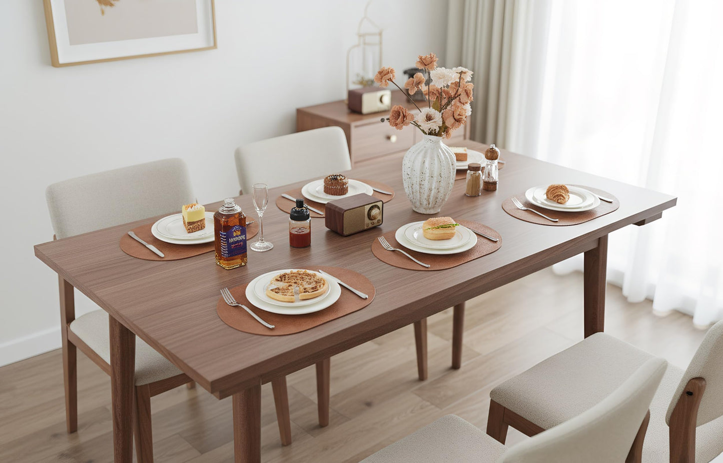 YLUSUJAKX Faux Leather Placemats Set of 8, Heat Resistant Oval Placemats 12" x 18", Waterproof Non-Slip Dining Table Mats for Kitchen Farmhouse Modern Home Decor