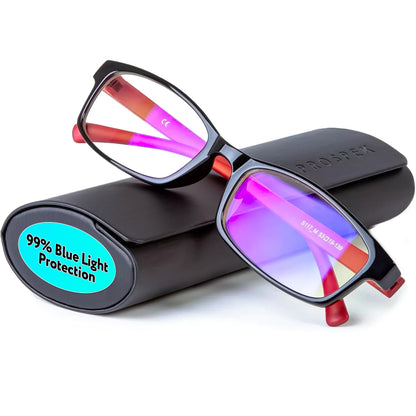 Prospek Blue Light Glasses for Woman and Men – Superior 99% Harmfull Blue Light Blocking Computer Glasses, Anti-Glare Bluelight Reading Glasses, Regular, No Magnification