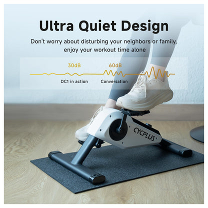 CYCPLUS DC1 Mini Pedal Exerciser, Self-Powered 160W Brushless Motor, ERG Mode & App Sync, Ultra-Quiet Magnetic Resistance, Compact for Office/Home (10.6lb, 0.18㎡ Space-Saving)