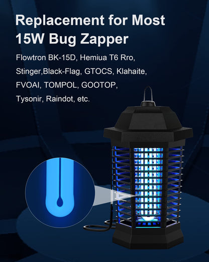 Shootingstar Bug Zapper Replacement Light Bulb for 15W Insect Attracting Lamp with 4-Pin Base, Ful 15W-BL U Shaped Twin Tube Bulb for Outdoor Mosquito Zapper, 4 Pack