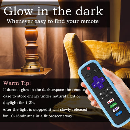 Silicone Protective Controller Cover fits for Roku TV Voice Remote | Element Roku | Westinghouse Roku TV Controller Cover,Glow in The Dark