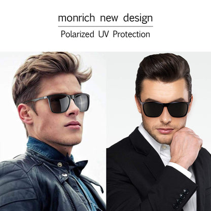 Polarized Sunglasses for Men Aluminum Mens Sunglasses Driving Rectangular Women Sun Glasses (Grey Lens/Black Frame)