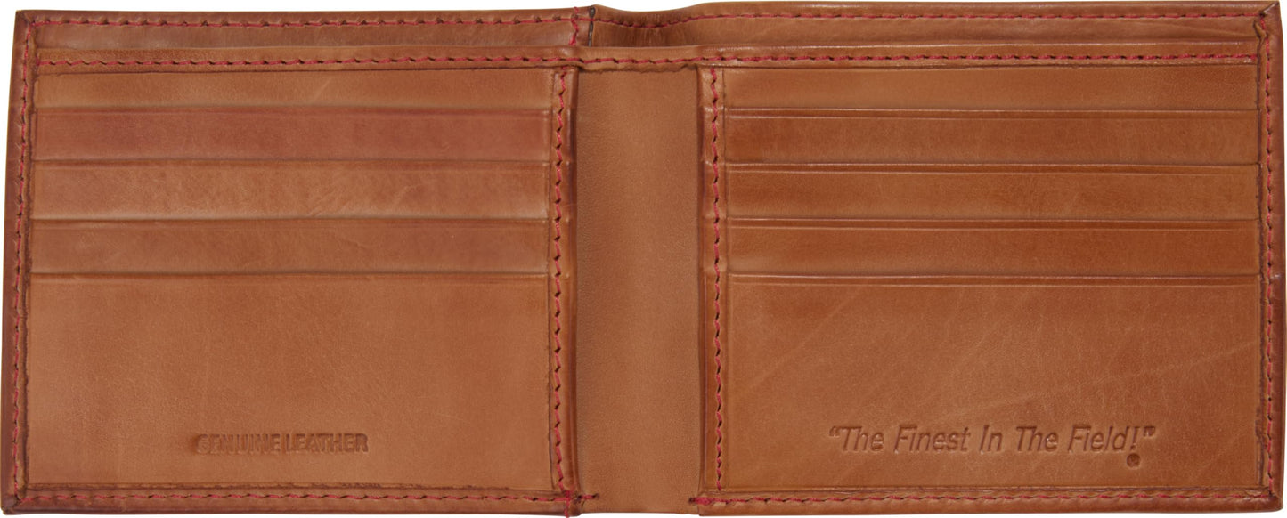 Rawlings | Men's Bifold Wallet Collection | Genuine Leather | Light Brown | Baseball Seam Stitch