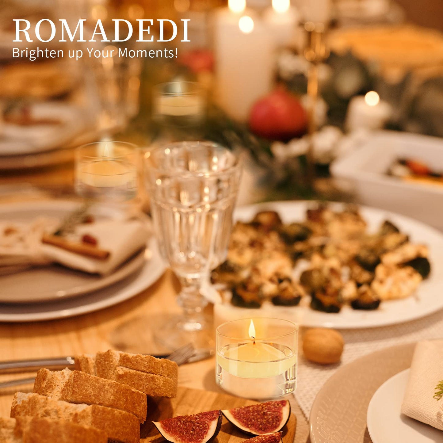 Romadedi Clear Tealight Candle Holder - Glass Votive Table Bulk Small Wedding Decor Centerpiece Floating Tea Lights for Christmas Party Birthday Home Pack of 12