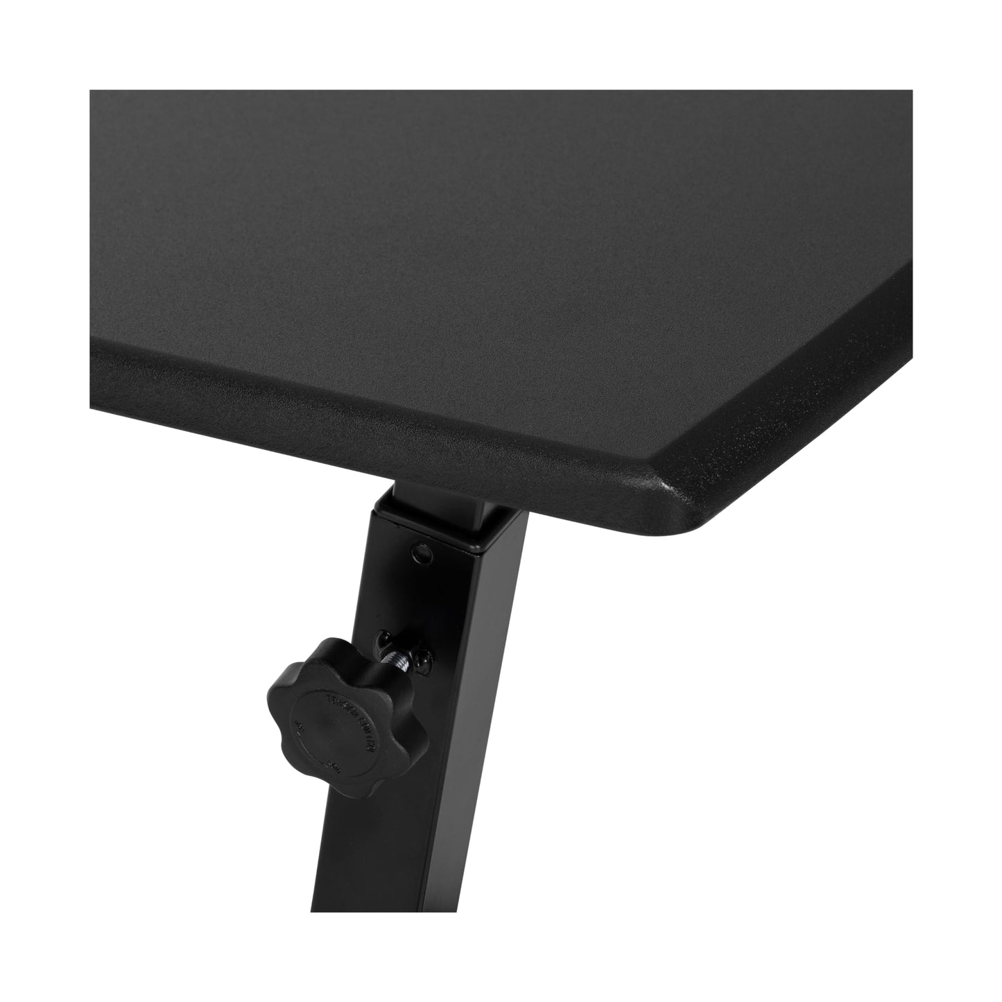 Seville Classics Airlift Mobile Height Adjustable Laptop Stand Computer Workstation for Sitting Classroom Home Office Medical Table w/Wheels, Flat Desk 24", Black