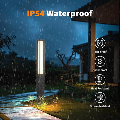 Landscape Path Lights AC100-240V, 71" High Outdoor Pathway Light Hard Wired, Waterproof Modern Bollard Lamp, Driveway Walkway Pole Lights, 3000K LED Lighting for Patio Yard Garden Commercial