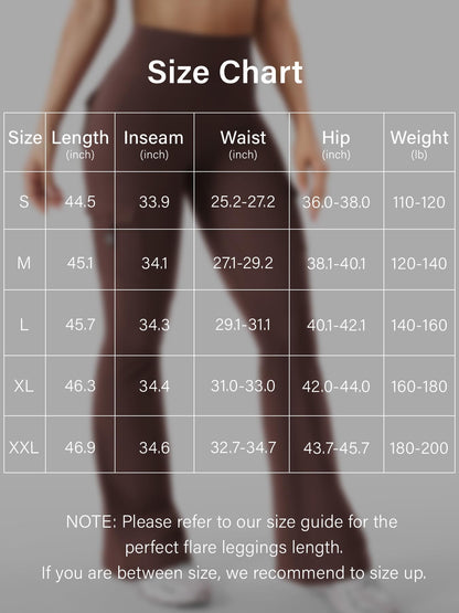 YEOREO CoreFlex Women Workout Flare Leggings with Pockets Hidden Scrunch Cargo Gym Yoga No Front Seam Leggings Chocolate XS