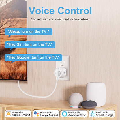 EIGHTREE Matter Smart Plug 𝗛𝗼𝗺𝗲𝗸𝗶𝘁 𝗦𝘂𝗽𝗽𝗼𝗿𝘁𝗲𝗱 𝗛𝘂𝗯 𝗥𝗲𝗾𝘂𝗶𝗿𝗲𝗱, Smart Plugs That Compatible with Alexa & Google Home, WiFi Plug w/Remote Control, Timer & Schedule 2.4GHz Wi-Fi