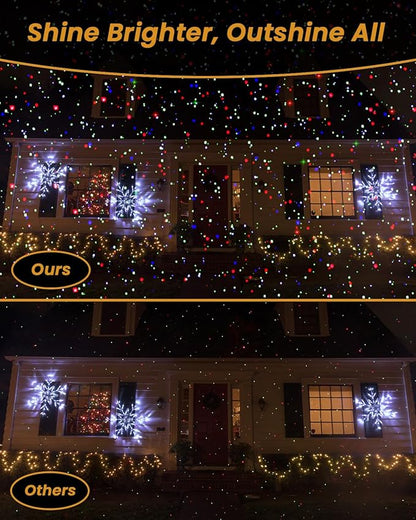 Christmas Laser Lights Outdoor, RGB (Red, Green, Blue) Light Projector with RF Remote and Timer for Parties & Wedding, Brighter Projection Lights for Christmas, Holidays and Garden Decor