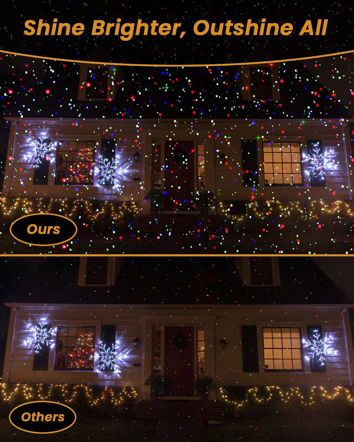 Enjoyedled Christmas Laser Lights Outdoor, RGB (Red, Green, Blue) Light Projector with RF Remote and Timer for Parties & Wedding, Brighter Projection Lights for Christmas, Holidays and Garden Decor