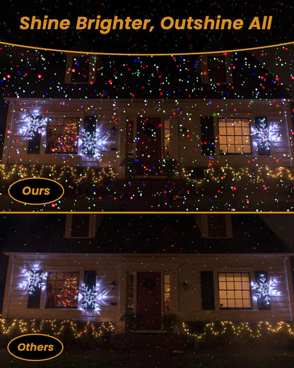 Enjoyedled Christmas Laser Lights Outdoor, RGB (Red, Green, Blue) Light Projector with RF Remote and Timer for Parties & Wedding, Brighter Projection Lights for Christmas, Holidays and Garden Decor