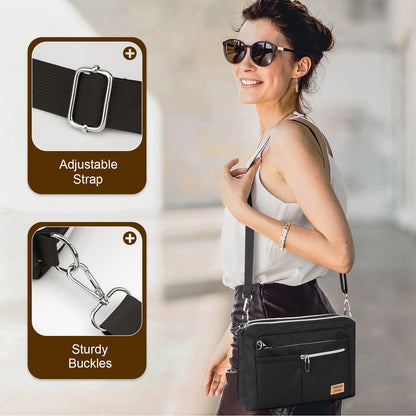 TiMOVO 9-11 Inch Tablet Sleeve Bag for iPad 11-inch A16 2025, iPad 10th Generation 10.9"/10.2", i Pad Air 11/5th/4th Gen. 10.9", Galaxy Tab A9 Plus 11", Anti-Theft Deisgn & Shoulder Strap, Black