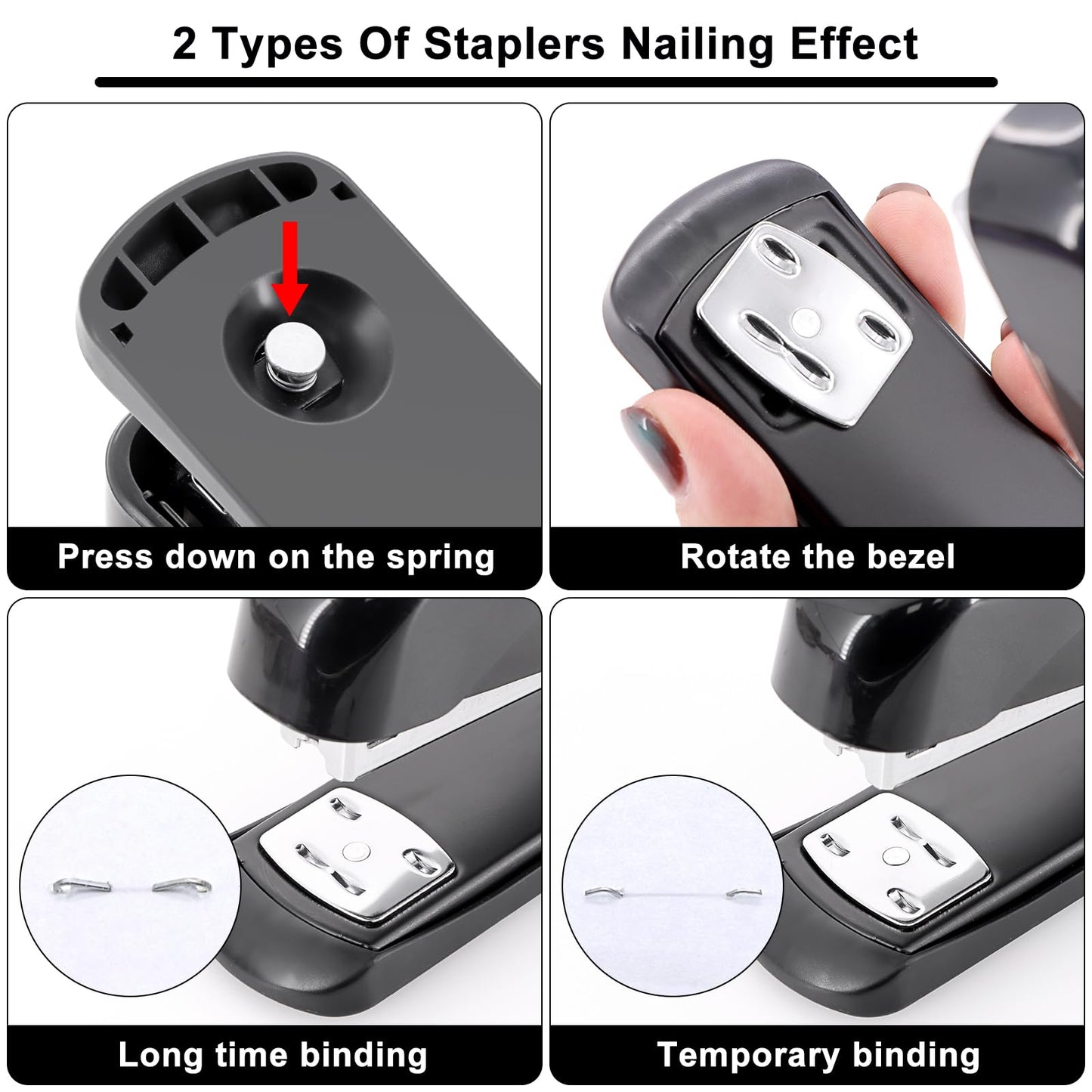 17 in 1 Black Desk Organizers and Accessories Set, 3 Office Desk Supplies Storage Organization, 4 Pens, Stapler, Staples & Remover, Tape & Dispenser, Scissors, Ruler, Clips, Hole Punch, Back to School