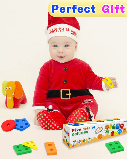 Yetonamr Montessori Toys for 1 2 3 Years Old Boys Girls Birthday Gifts, Wooden Sensory Toys for Ages 2-4 Kids Baby, Toddler Learning Toy Activities Puzzles Ages 1-3