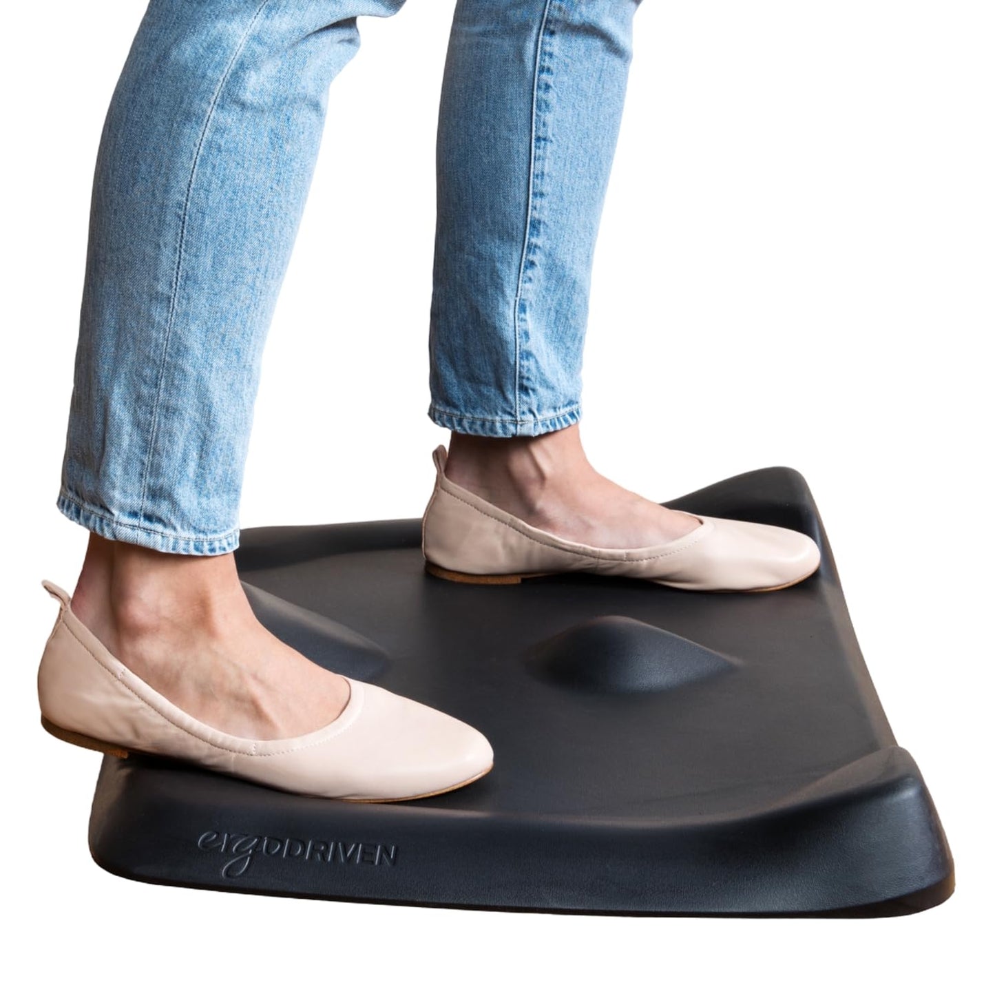 Standing Desk Mat - Topo Mini by Ergodriven | The Smaller Not-Flat Anti-Fatigue Standing Desk Mat with Calculated Terrain | Ultra-Thick Premium Comfort Foam, Durable, No PFAs or PVC | Obsidian Black