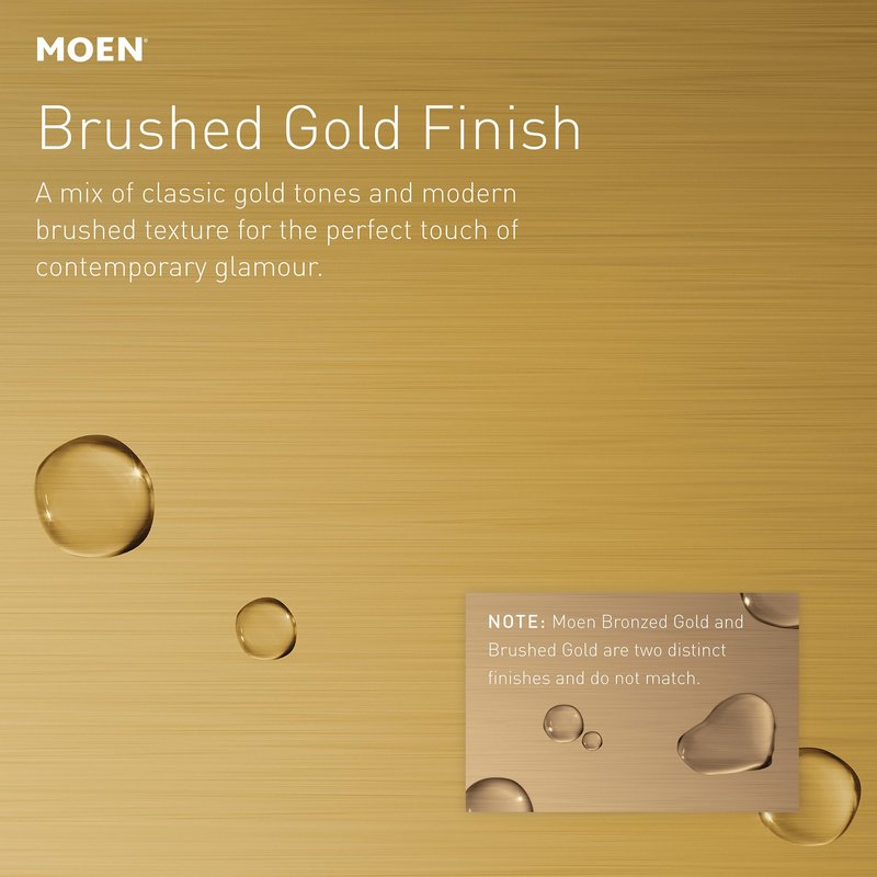 Moen Brushed Gold Push-N-Lock Tub and Shower Drain Kit with 1-1/2 Inch Threads, Plug and Overflow Cover, T90331BG