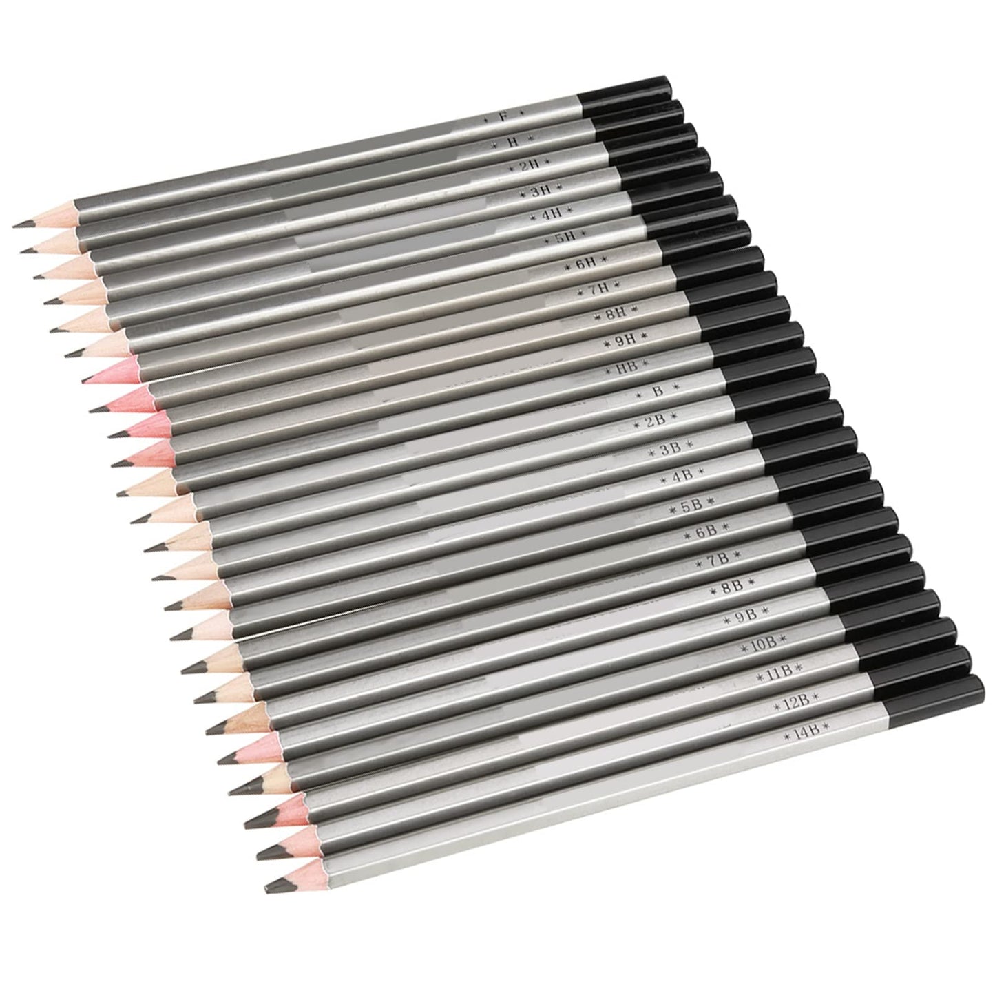 Cunyuer Drawing Pencils, 24 PCS Art Pencils, Graphite Pencil 9H 8H 7H 6H 5H 4H 3H 2H H HB F B 2B 3B 4B 5B 6B 7B 8B 9B 10B 11B 12B 14B