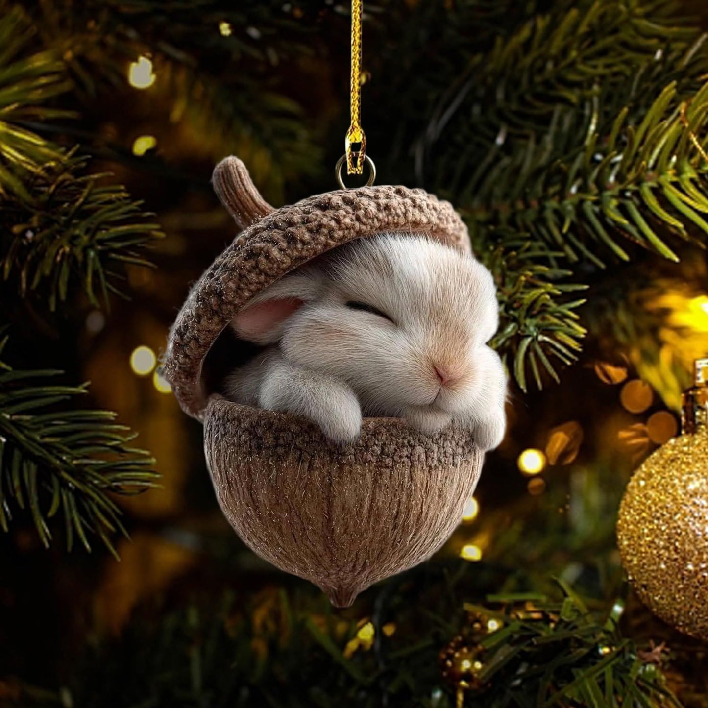 Christmas Tree Decoration,5Pcs Cute Animals Christmas Tree Acrylic Pendant, Fun Pinecone Xmas Hat Xmas Tree Accessories Christmas Pendants Hanging,Owl Rabbit Fox Christmas Ornament