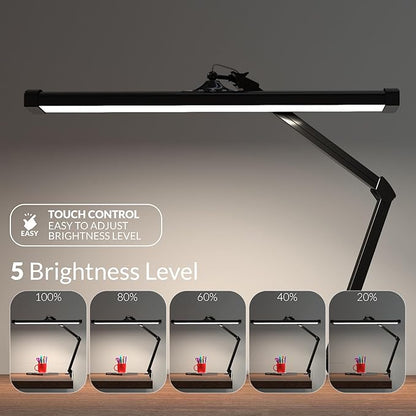 Ultra Bright 4500 Lumens Powerful Professional Eye Care LED Desk Lamp - Brightness Adjustable, Modern Task Light for Home, Beauty, Crafting, Office, Workbench (Daylight, Dimming, Black)
