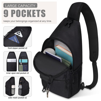 Crossbody Bags for Women Men Trendy Sling Bag Bakpack Casual Chest Bag with Convertible Shoulder Strap