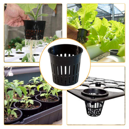Tectsia 5 Inch Net Cups (12 Pack), Net Pots for Hydroponics, Orchids Mesh Baskets Pots Heavy Duty Hydroponics Supplies with Wide Lip