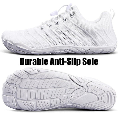 WateLves Water Shoes Women Men Anti Slip Barefoot Wide Toe Beach Breathable Walking Shoes Minimalist Zero Drop Sneakers for Beach Travel Hiking(B-White,42)