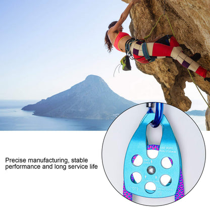 lvifloae Outdoor Mountaineering Climbing Large Sideplate Single Sheave Aluminum Rope Pulley Single Sheave