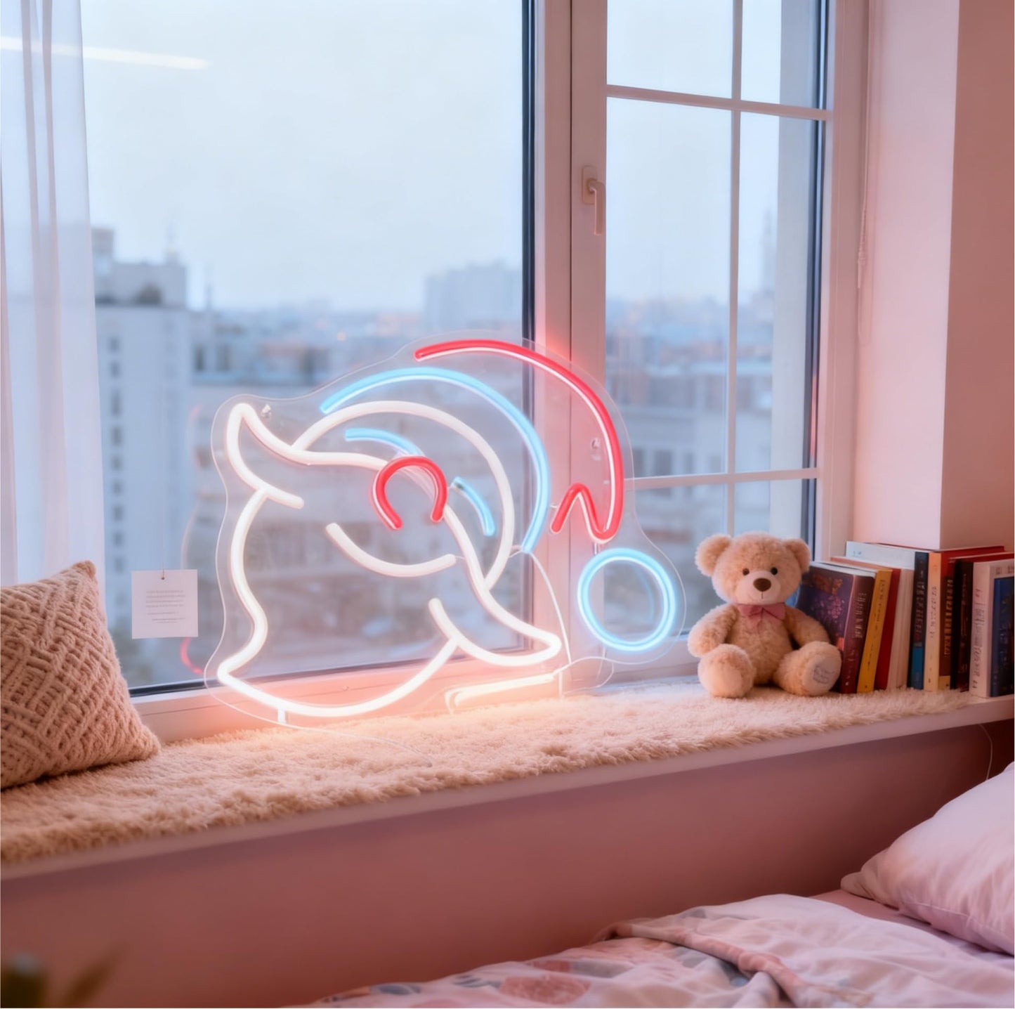Christmas Santa LED Neon Sign, Merry Christmas Theme Light Up Sign, Holiday Party Indoor Decoration Home Living Room Wall Table Decor, USB Powered Dimmable Decorative Neon Light 13.8 x 11.8 In