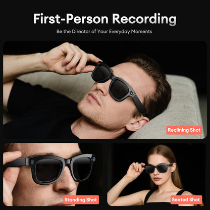 AI Smart Glasses, Bluetooth 5.4 Translation Glasses with 144 Language & Accents, Blue Light Filtering Lenses, Multifunctional Smart Glasses for Men Women, Travel Meeting Trade Business HY-C8 White